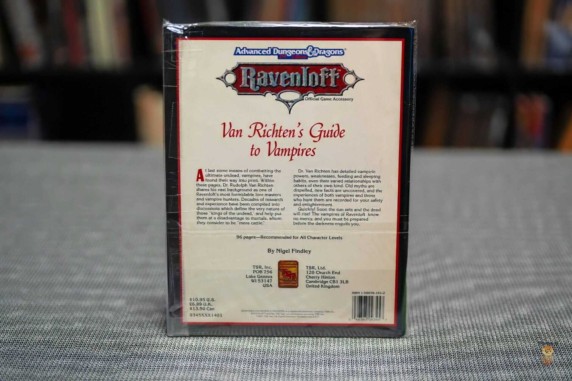 Van Richten's Guide to Vampires AD&D Ravenloft gdr back