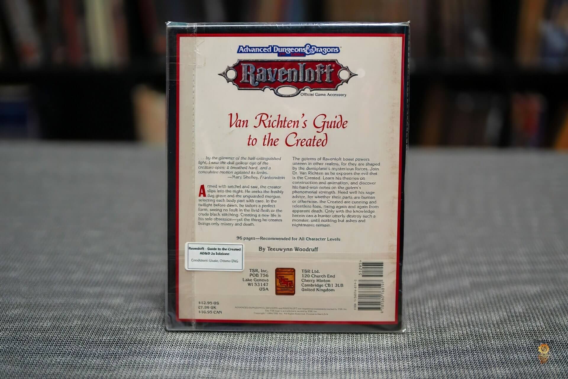 Van Richten's Guide to the Created AD&D ravenloft gdr back