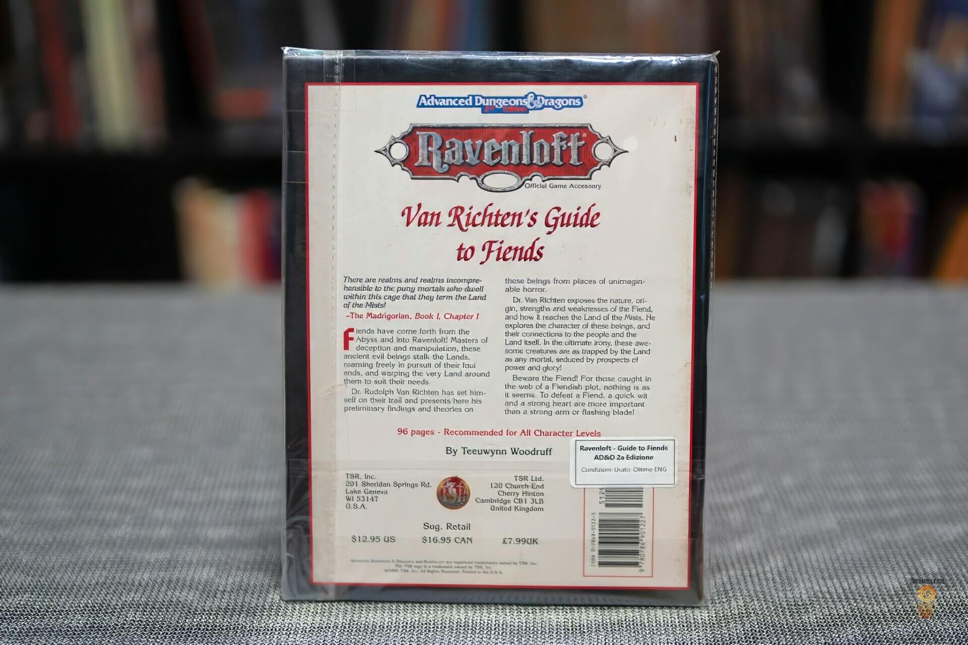 Van Richten's Guide to Fiends AD&D Ravenloft back